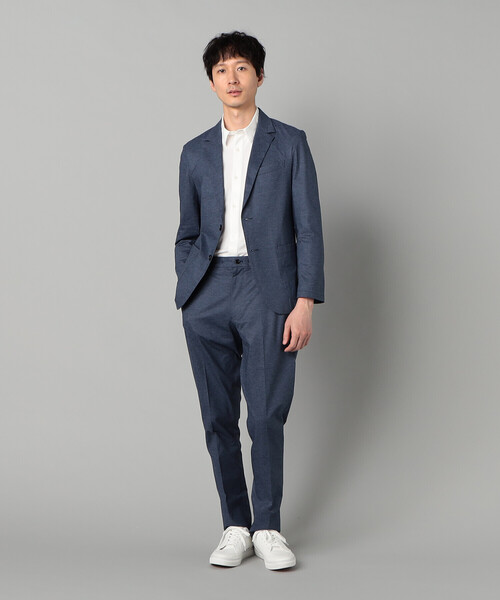 COMME CA MEN（コムサメン）の「【セットアップ対応】エアードットジャージープリント テーパードパンツ（スラックス・メンズ・ネイビー/チャコールグレー・M/S/L）」の6枚目の写真