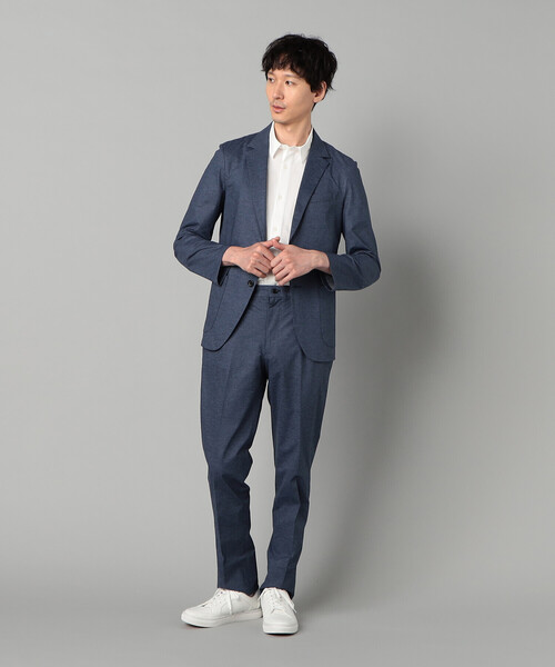 COMME CA MEN（コムサメン）の「【セットアップ対応】エアードットジャージープリント テーパードパンツ（スラックス・メンズ・ネイビー/チャコールグレー・M/S/L）」の7枚目の写真