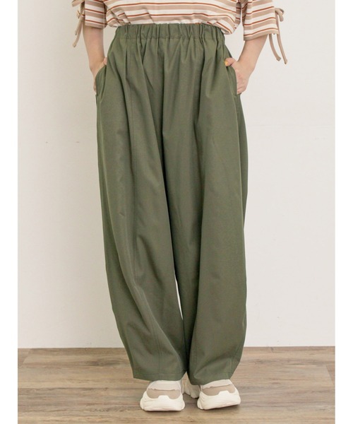 Samansa Mos2（サマンサ モスモス）の「スパンライクボーイフレンドワイドパンツ（スラックス・レディース・カーキブラウン/ダークグレー・マルチサイズ）」の4枚目の写真