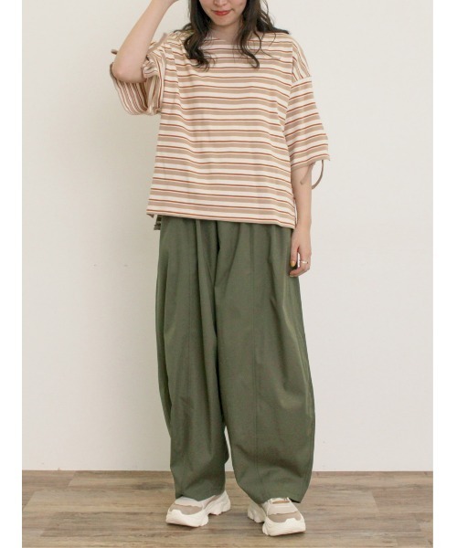 Samansa Mos2（サマンサ モスモス）の「スパンライクボーイフレンドワイドパンツ（スラックス・レディース・カーキブラウン/ダークグレー・マルチサイズ）」の5枚目の写真