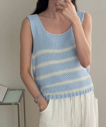 フェラガモ ボーダー　ノースリーブニット サルバトーレ フェラガモ ♡ ボーダー ノースリーブニット インナー