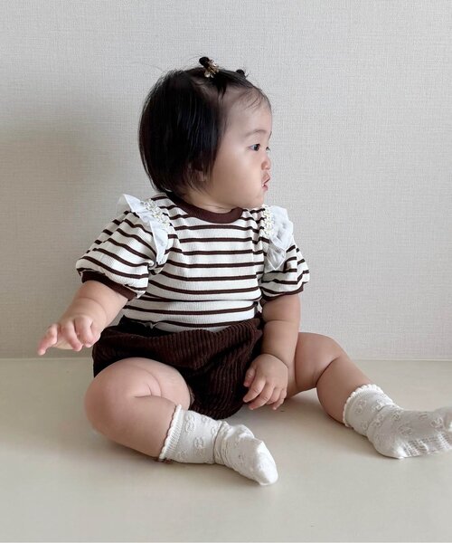 apres les cours(アプレレクール)の「コールテンブルマ(その他ベビーウェア・キッズ・ブラウン・80)」の2枚目の写真