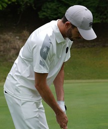 DIVINER GOLF（ディバイナー ゴルフ）の「【DIVINER GOLF】ラインデザイン半袖ポロシャツ メンズ ゴルフウェア ホワイト ブラック グレー 白 黒 夏服（ポロシャツ・メンズ）」