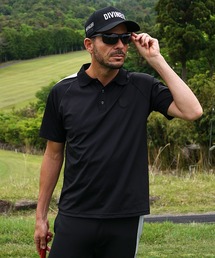 ポロシャツ ゴルフシャツ ゴルフウェア」に該当するブラック/黒色系の