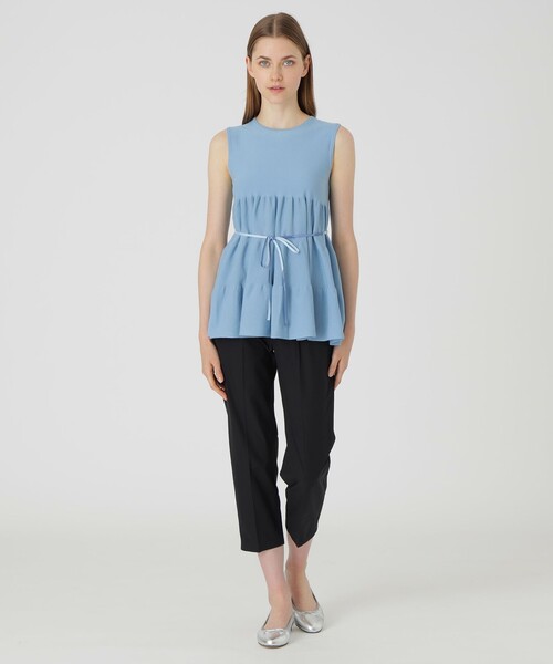 BLUE LABEL CRESTBRIDGE(ブルーレーベルクレストブリッジ)の「ライトコットンポリティアードニット(Tシャツ/カットソー・レディース・オフホワイト/ブルー/ダークネイビー・38)」の8枚目の写真