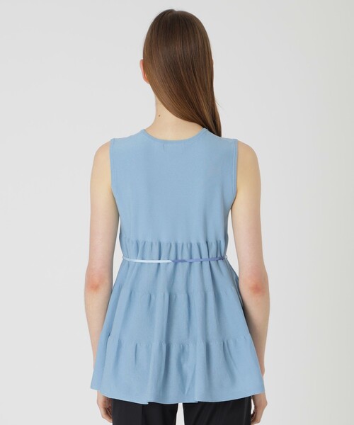 BLUE LABEL CRESTBRIDGE(ブルーレーベルクレストブリッジ)の「ライトコットンポリティアードニット(Tシャツ/カットソー・レディース・オフホワイト/ブルー/ダークネイビー・38)」の10枚目の写真