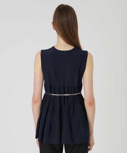 BLUE LABEL CRESTBRIDGE(ブルーレーベルクレストブリッジ)の「ライトコットンポリティアードニット(Tシャツ/カットソー・レディース・オフホワイト/ブルー/ダークネイビー・38)」の14枚目の写真