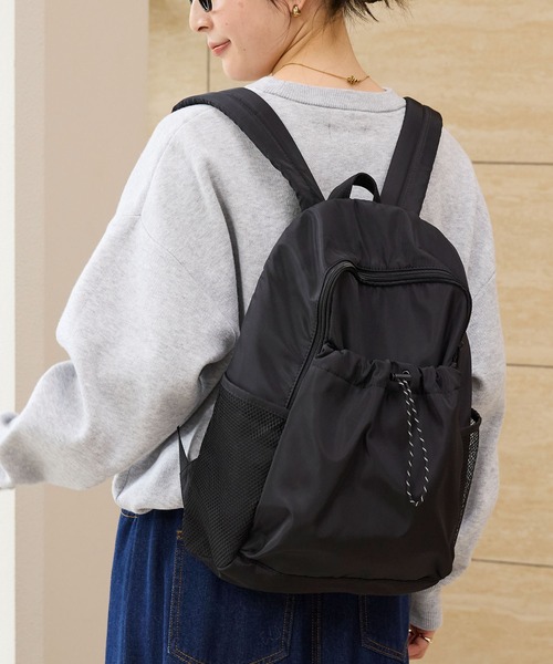 THE CRAFT CREW PRODUCTS(ザクラフトクループロダクツ)の「<撥水加工>ファンクション ドローコードポケットバックパック【THE CRAFT CREW PRODUCTS】(バックパック/リュック・レディース・ネイビー/チャコール/ブラック/ブラウン・FREE)」の19枚目の写真