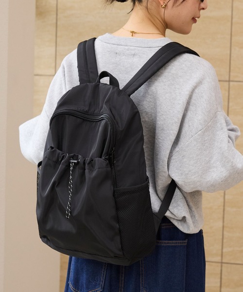 THE CRAFT CREW PRODUCTS(ザクラフトクループロダクツ)の「<撥水加工>ファンクション ドローコードポケットバックパック【THE CRAFT CREW PRODUCTS】(バックパック/リュック・レディース・ネイビー/チャコール/ブラック/ブラウン・FREE)」の20枚目の写真