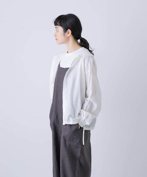 コットンシルクシアーフーディシャツ（シャツ/ブラウス）｜かぐれ