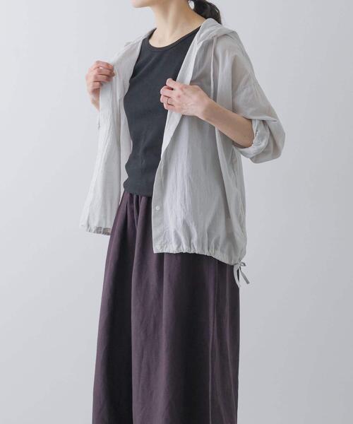 コットンシルクシアーフーディシャツ（シャツ/ブラウス）｜かぐれ