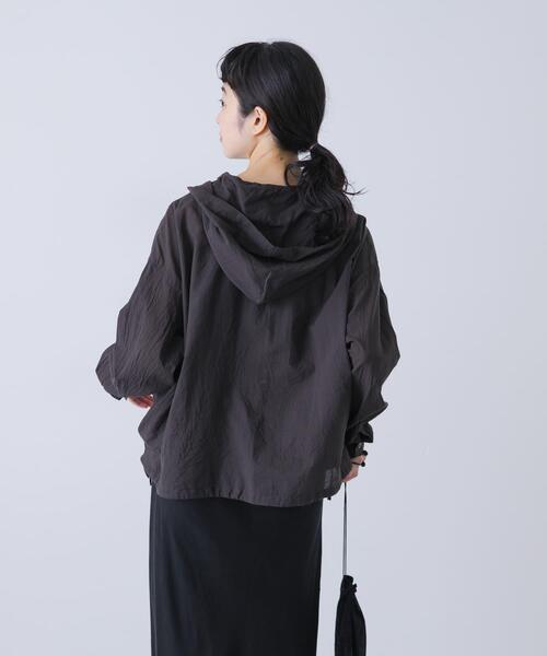 コットンシルクシアーフーディシャツ（シャツ/ブラウス）｜か