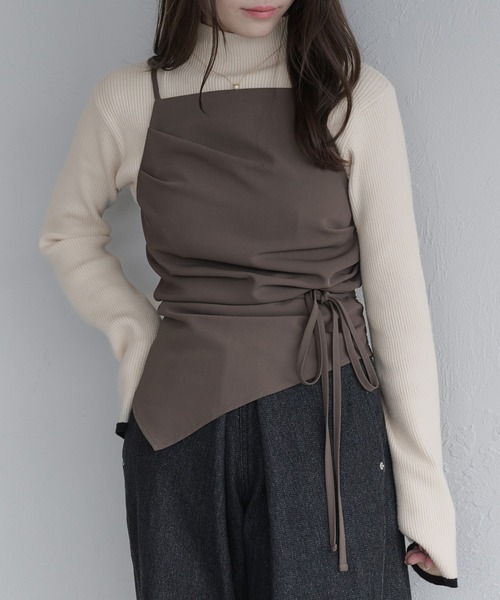 セール】ウエストリボンアシメキャミビスチェ（キャミソール