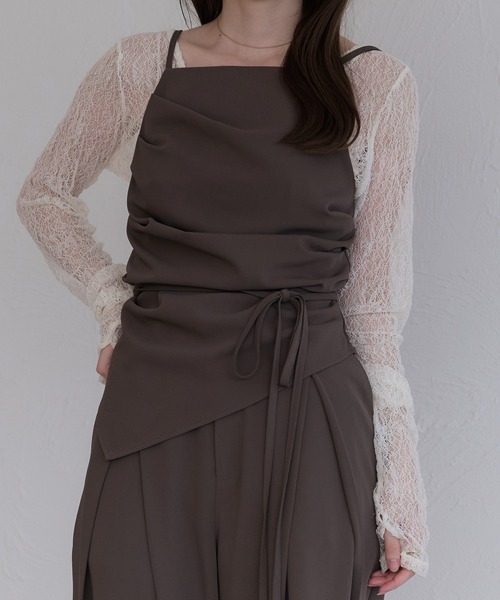 セール】ウエストリボンアシメキャミビスチェ（キャミソール