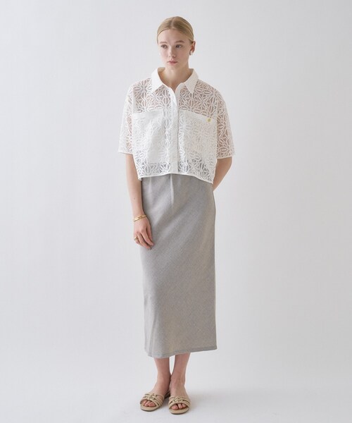 cloenc（クロエンス）の「【手洗い可】レースポロシャツ（シャツ/ブラウス・レディース・ホワイト系4/ブラック系3・02）」の20枚目の写真