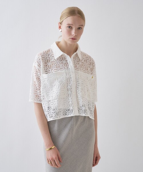 cloenc（クロエンス）の「【手洗い可】レースポロシャツ（シャツ/ブラウス・レディース・ホワイト系4/ブラック系3・02）」の21枚目の写真