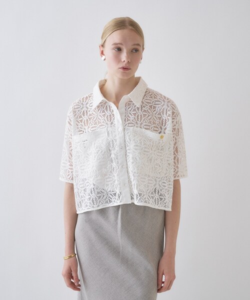 cloenc（クロエンス）の「【手洗い可】レースポロシャツ（シャツ/ブラウス・レディース・ホワイト系4/ブラック系3・02）」の22枚目の写真