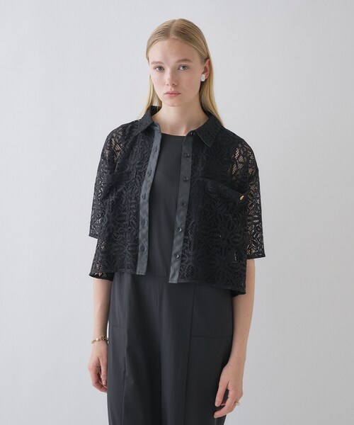 cloenc（クロエンス）の「【手洗い可】レースポロシャツ（シャツ/ブラウス・レディース・ホワイト系4/ブラック系3・02）」の4枚目の写真