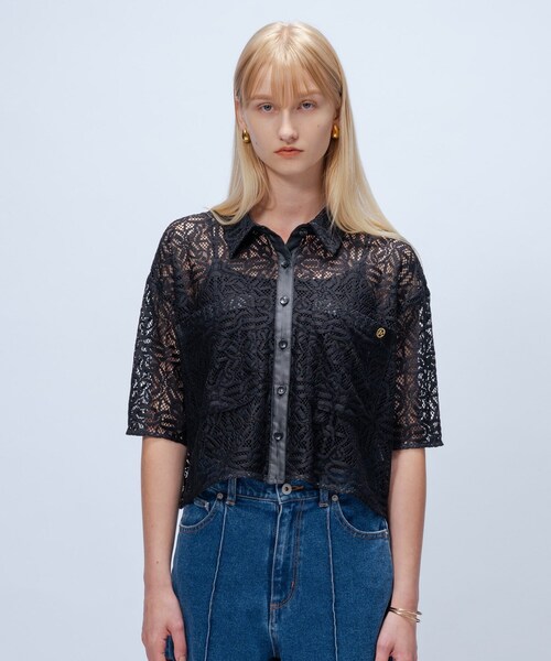 cloenc（クロエンス）の「【手洗い可】レースポロシャツ（シャツ/ブラウス・レディース・ホワイト系4/ブラック系3・02）」の8枚目の写真