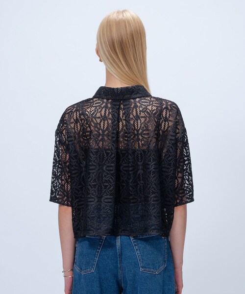 cloenc（クロエンス）の「【手洗い可】レースポロシャツ（シャツ/ブラウス・レディース・ホワイト系4/ブラック系3・02）」の10枚目の写真