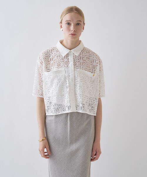 cloenc（クロエンス）の「【手洗い可】レースポロシャツ（シャツ/ブラウス・レディース・ホワイト系4/ブラック系3・02）」の11枚目の写真