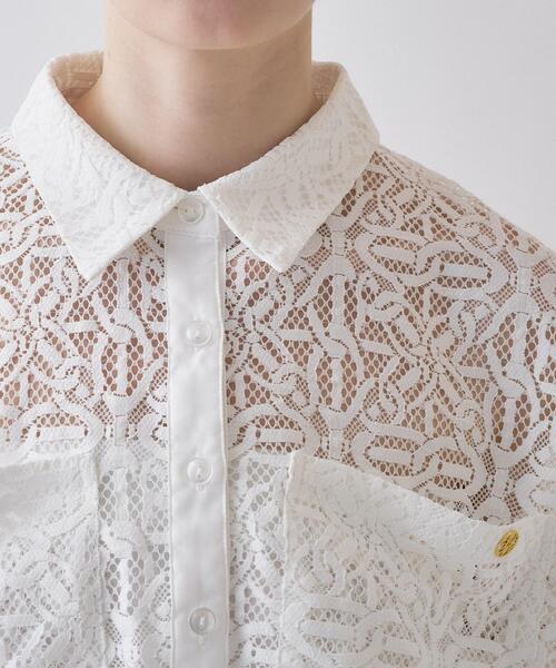 cloenc（クロエンス）の「【手洗い可】レースポロシャツ（シャツ/ブラウス・レディース・ホワイト系4/ブラック系3・02）」の14枚目の写真