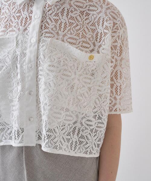 cloenc（クロエンス）の「【手洗い可】レースポロシャツ（シャツ/ブラウス・レディース・ホワイト系4/ブラック系3・02）」の15枚目の写真