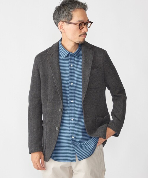 SHIPS: TEXBRID(R) コットン ジャカード 2ボタン ジャケット