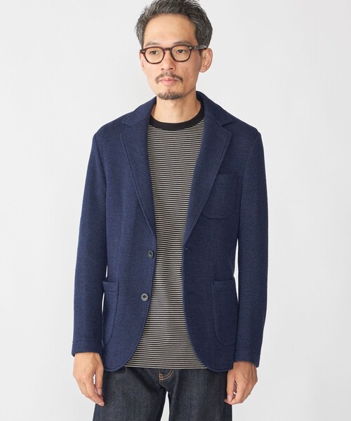 SHIPS: TEXBRID(R) コットン ジャカード 2ボタン ジャケット