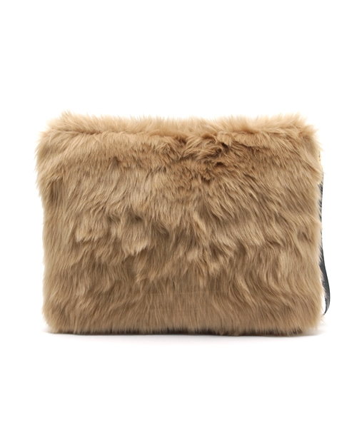 WHO'S WHO gallery(フーズフーギャラリー)の「【BURNINGMAN】ファークラッチ(クラッチバッグ・レディース・アイボリー/ベージュ/ピンク/ブラック・FREE)」の3枚目の写真