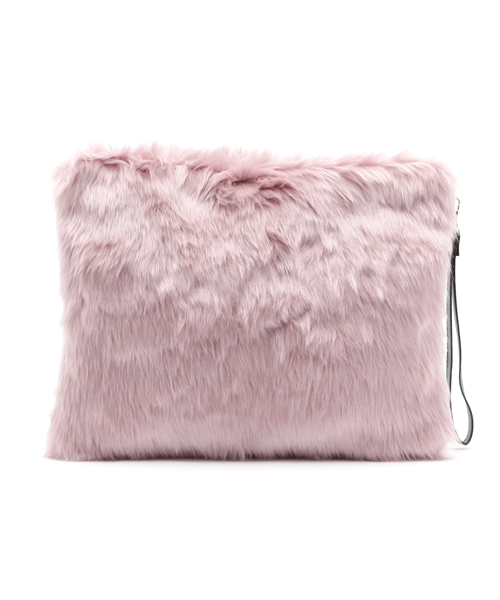 WHO'S WHO gallery(フーズフーギャラリー)の「【BURNINGMAN】ファークラッチ(クラッチバッグ・レディース・アイボリー/ベージュ/ピンク/ブラック・FREE)」の4枚目の写真