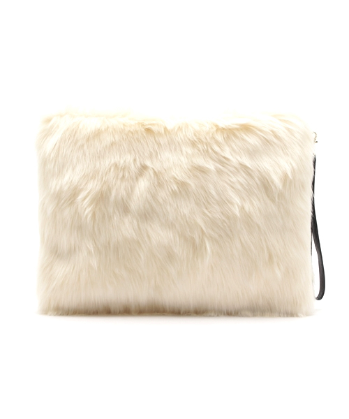 WHO'S WHO gallery(フーズフーギャラリー)の「【BURNINGMAN】ファークラッチ(クラッチバッグ・レディース・アイボリー/ベージュ/ピンク/ブラック・FREE)」の2枚目の写真