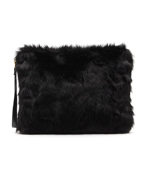 WHO'S WHO gallery(フーズフーギャラリー)の「【BURNINGMAN】ファークラッチ(クラッチバッグ・レディース・アイボリー/ベージュ/ピンク/ブラック・FREE)」の7枚目の写真