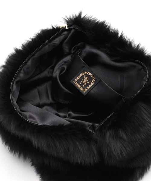 WHO'S WHO gallery(フーズフーギャラリー)の「【BURNINGMAN】ファークラッチ(クラッチバッグ・レディース・アイボリー/ベージュ/ピンク/ブラック・FREE)」の10枚目の写真