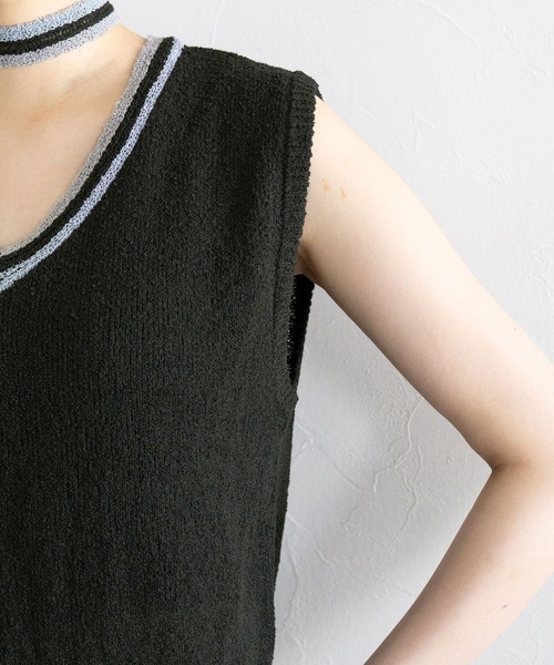 RAGEBLUE(レイジブルー)の「ファンシーヤーンニットベスト(ニット/セーター・レディース・その他26/ブラック/ホワイト・FREE)」の19枚目の写真