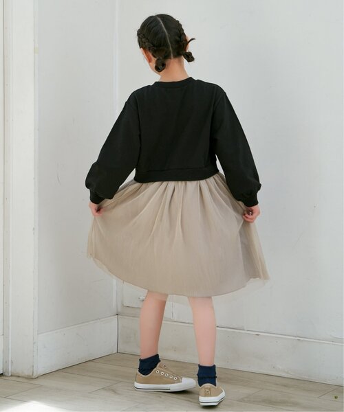 ikka（イッカ）の「チュールスカートドッキングワンピース（120~160cm）（ワンピース・キッズ・ダークベージュ/ブラック・120/130/140/150/160）」の14枚目の写真