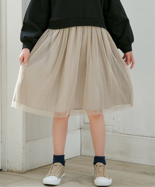 ikka（イッカ）の「チュールスカートドッキングワンピース（120~160cm）（ワンピース・キッズ・ダークベージュ/ブラック・120/130/140/150/160）」の18枚目の写真