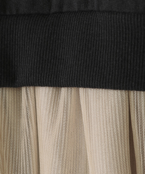 ikka（イッカ）の「チュールスカートドッキングワンピース（120~160cm）（ワンピース・キッズ・ダークベージュ/ブラック・120/130/140/150/160）」の10枚目の写真