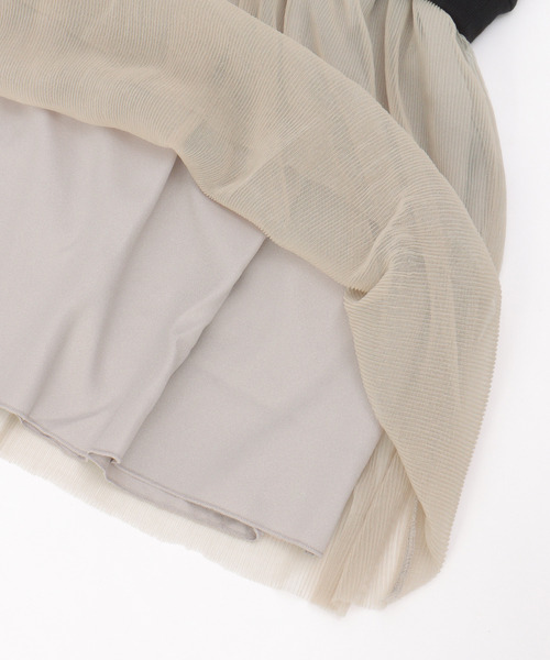 ikka（イッカ）の「チュールスカートドッキングワンピース（120~160cm）（ワンピース・キッズ・ダークベージュ/ブラック・120/130/140/150/160）」の11枚目の写真