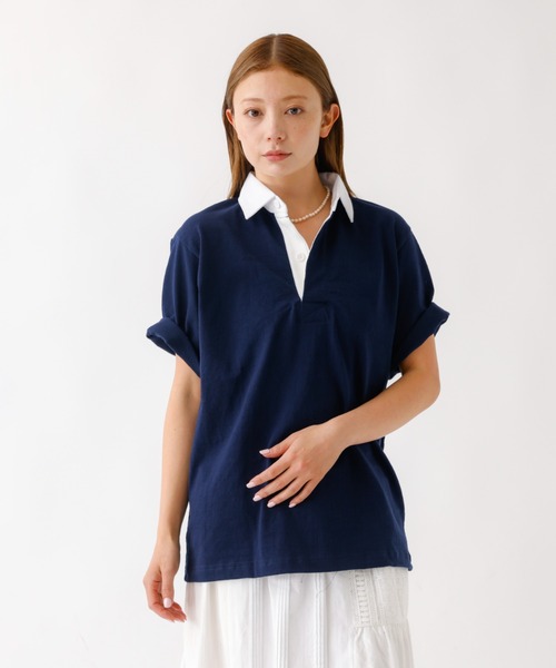 Barbarian（バーバリアン）の「【BARBARIAN/バーバリアン】JCSS S/S VSE/ライトウェイト/半袖ラグビーシャツ【WEB限定】（Tシャツ/カットソー・レディース・その他1/その他2/ネイビー/オフホワイト・フリー）」の10枚目の写真