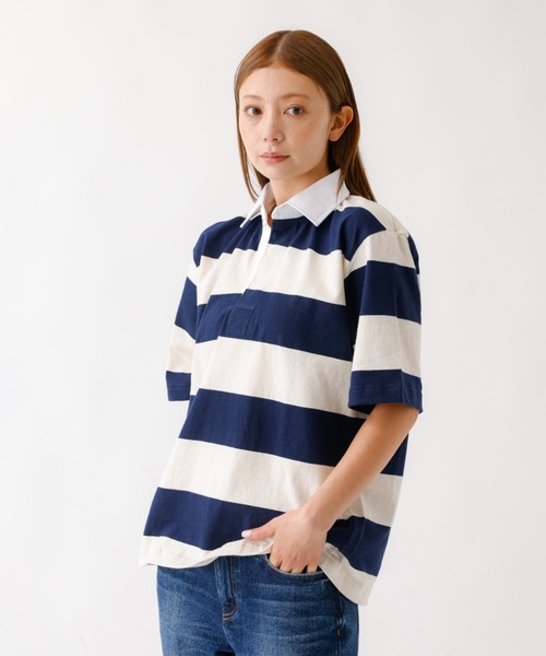 Barbarian（バーバリアン）の「【BARBARIAN/バーバリアン】JCSS S/S VSE/ライトウェイト/半袖ラグビーシャツ【WEB限定】（Tシャツ/カットソー・レディース・その他1/その他2/ネイビー/オフホワイト・フリー）」の15枚目の写真