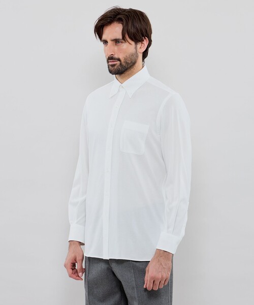 MACKINTOSH LONDON(マッキントッシュ ロンドン)の「【FLEX JERSEY】交編鹿の子ジャージーボタンダウンシャツ(シャツ/ブラウス・メンズ・グレー系その他/ホワイト/ブルー系その他4/パープル系その他2・S/XL/M/L)」の14枚目の写真