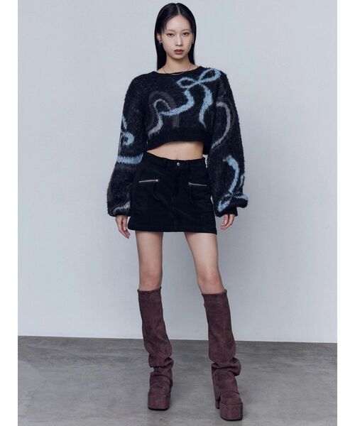 EMODA(エモダ)の「フェイクスエードミニスカート(スカート・レディース・ブラウン/ブラック・SMALL/MEDIUM)」の7枚目の写真