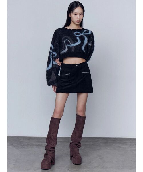 EMODA(エモダ)の「フェイクスエードミニスカート(スカート・レディース・ブラウン/ブラック・SMALL/MEDIUM)」の8枚目の写真