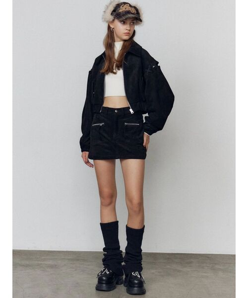 EMODA(エモダ)の「フェイクスエードミニスカート(スカート・レディース・ブラウン/ブラック・SMALL/MEDIUM)」の14枚目の写真