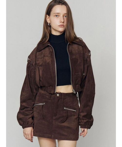 EMODA(エモダ)の「フェイクスエードミニスカート(スカート・レディース・ブラウン/ブラック・SMALL/MEDIUM)」の15枚目の写真