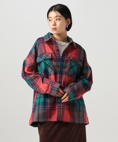 BEVERLY HILLS POLO CLUB（ビバリーヒルズポロクラブ）の「【BEVERLY HILLS POLO CLUB】シャギーCPOジャケット（その他アウター・レディース・ブラウン/レッド/グレー・FREE）」の3枚目の写真