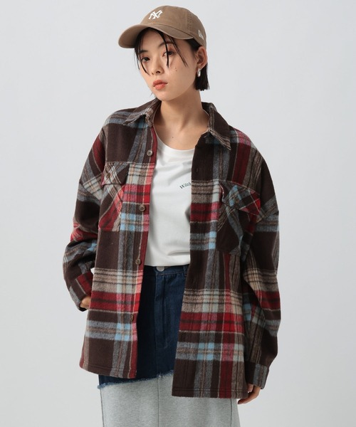 BEVERLY HILLS POLO CLUB（ビバリーヒルズポロクラブ）の「【BEVERLY HILLS POLO CLUB】シャギーCPOジャケット（その他アウター・レディース・ブラウン/レッド/グレー・FREE）」の12枚目の写真