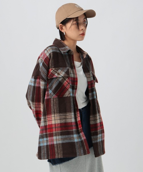 BEVERLY HILLS POLO CLUB（ビバリーヒルズポロクラブ）の「【BEVERLY HILLS POLO CLUB】シャギーCPOジャケット（その他アウター・レディース・ブラウン/レッド/グレー・FREE）」の13枚目の写真