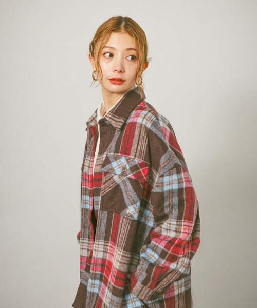 BEVERLY HILLS POLO CLUB（ビバリーヒルズポロクラブ）の「【BEVERLY HILLS POLO CLUB】シャギーCPOジャケット（その他アウター・レディース・ブラウン/レッド/グレー・FREE）」の6枚目の写真